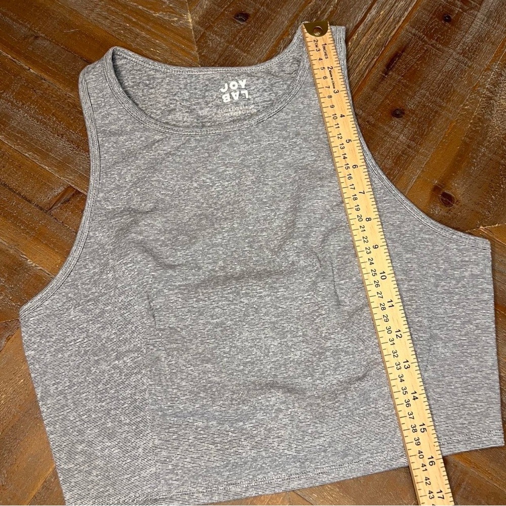 JoyLab women’s Heather‎ Gray Cropped Tank Top Size XxL - Picture 4 of 6